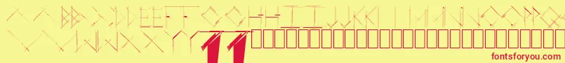 Fonte LinearCurve – fontes vermelhas em um fundo amarelo