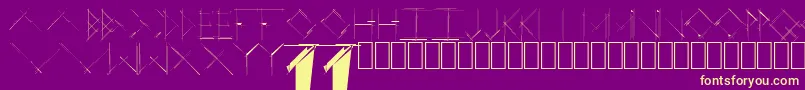 フォントLinearCurve – 紫の背景に黄色のフォント