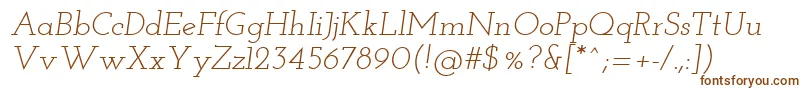 フォントJosefinslab Italic – 白い背景に茶色のフォント