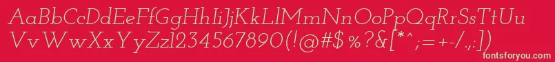 フォントJosefinslab Italic – 赤い背景に緑の文字