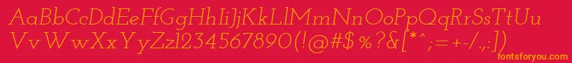 Josefinslab Italic Font – Orange Fonts on Red Background