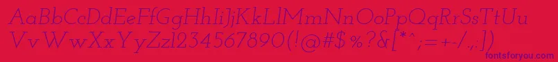 Josefinslab Italic Font – Purple Fonts on Red Background