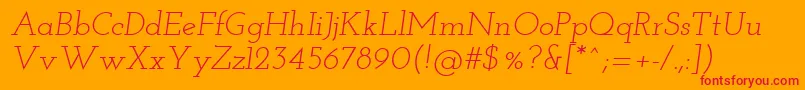 Josefinslab Italic Font – Red Fonts on Orange Background