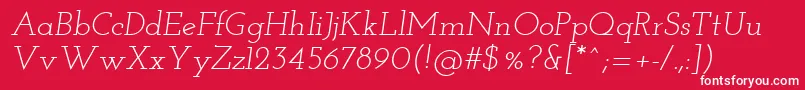 Josefinslab Italic Font – White Fonts on Red Background