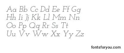 Überblick über die Schriftart Josefinslab Italic