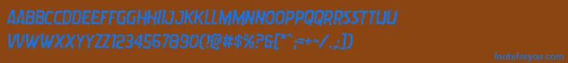 Więcej informacji o czcionce Wormcuisinerotate2 Czcionka Wormcuisinerotate2 – niebieskie czcionki na brązowym tle