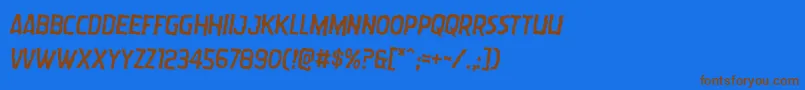 Saiba mais sobre a fonte Wormcuisinerotate2 Fonte Wormcuisinerotate2 – fontes marrons em um fundo azul