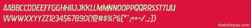 Шрифт Wormcuisinerotate2 – зелёные шрифты на красном фоне