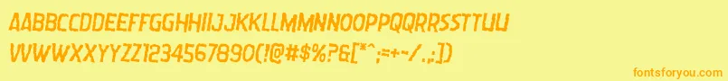 Wormcuisinerotate2 Font – Orange Fonts on Yellow Background