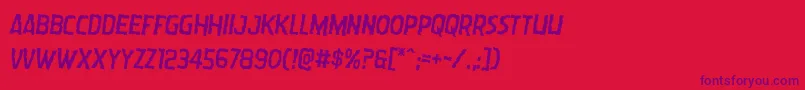 Wormcuisinerotate2 Font – Purple Fonts on Red Background