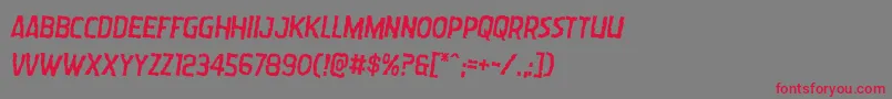 Wormcuisinerotate2 Font – Red Fonts on Gray Background