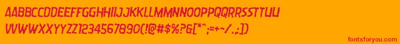 Wormcuisinerotate2-Schriftart – Rote Schriften auf orangefarbenem Hintergrund