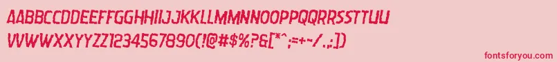 Wormcuisinerotate2-Schriftart – Rote Schriften auf rosa Hintergrund