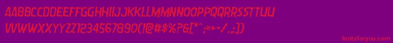 Wormcuisinerotate2-Schriftart – Rote Schriften auf violettem Hintergrund