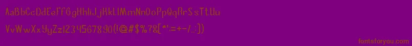 フォントMastermind – 紫色の背景に茶色のフォント