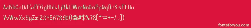 フォントMastermind – 赤い背景に緑の文字