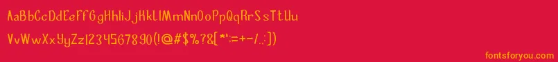 フォントMastermind – 赤い背景にオレンジの文字