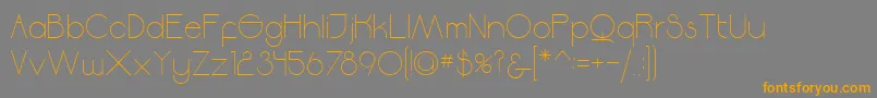 フォントMoodyrock – オレンジの文字は灰色の背景にあります。