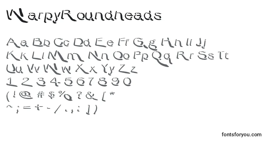 Czcionka WarpyRoundheads – alfabet, cyfry, specjalne znaki