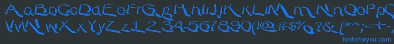 WarpyRoundheads-fontti – siniset fontit mustalla taustalla
