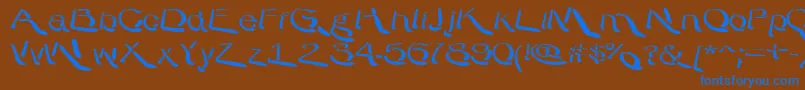 fuente WarpyRoundheads – Fuentes Azules Sobre Fondo Marrón