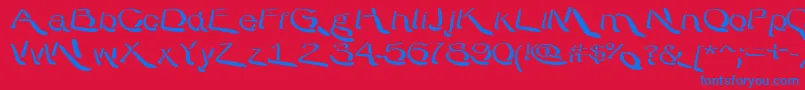 WarpyRoundheads Font – Blue Fonts on Red Background