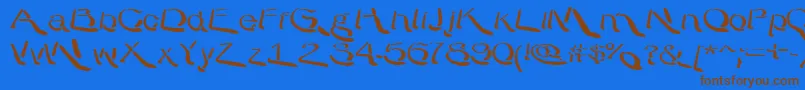 WarpyRoundheads Font – Brown Fonts on Blue Background