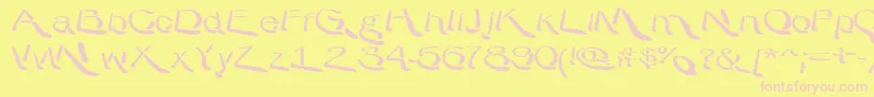 fuente WarpyRoundheads – Fuentes Rosadas Sobre Fondo Amarillo