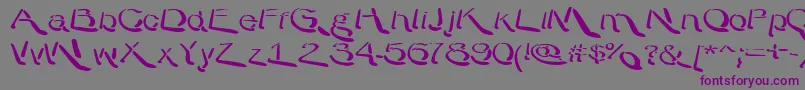WarpyRoundheads Font – Purple Fonts on Gray Background