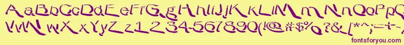 WarpyRoundheads Font – Purple Fonts on Yellow Background