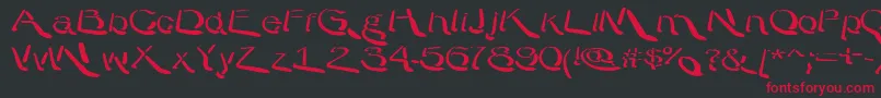 フォントWarpyRoundheads – 黒い背景に赤い文字