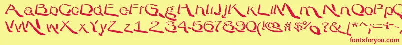 WarpyRoundheads Font – Red Fonts on Yellow Background