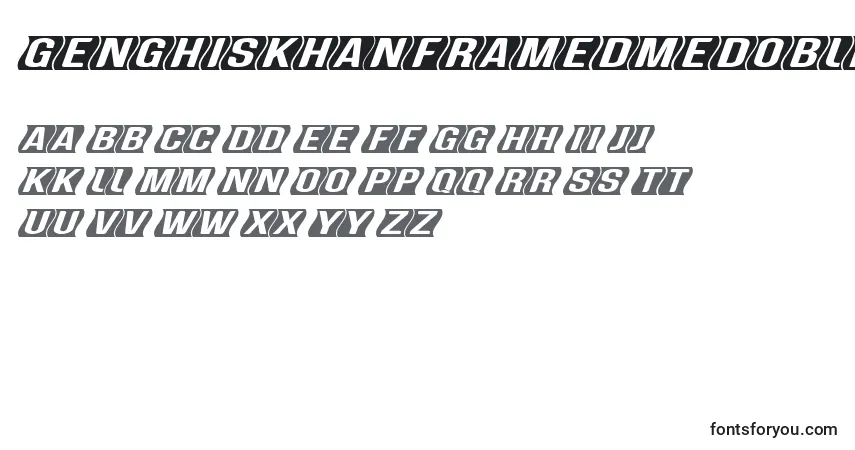 Czcionka GenghiskhanframedMedobliq (84164) – alfabet, cyfry, specjalne znaki