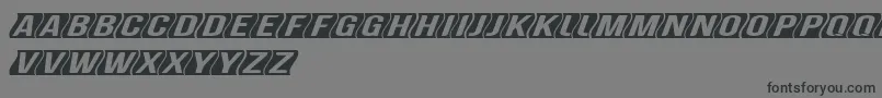 GenghiskhanframedMedobliq-Schriftart – Schwarze Schriften auf grauem Hintergrund
