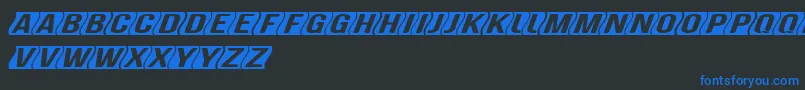GenghiskhanframedMedobliq Font – Blue Fonts on Black Background