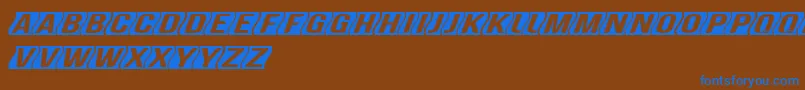 GenghiskhanframedMedobliq Font – Blue Fonts on Brown Background