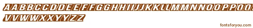 Czcionka GenghiskhanframedMedobliq – brązowe czcionki na białym tle