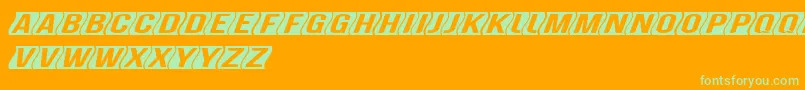 GenghiskhanframedMedobliq Font – Green Fonts on Orange Background