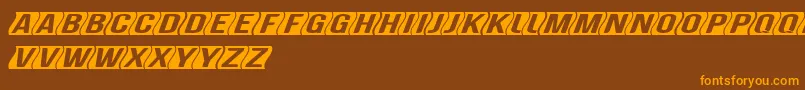 GenghiskhanframedMedobliq Font – Orange Fonts on Brown Background