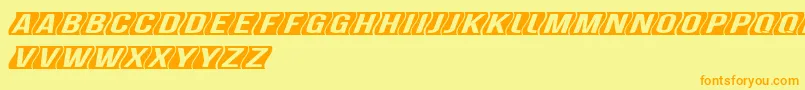 GenghiskhanframedMedobliq Font – Orange Fonts on Yellow Background