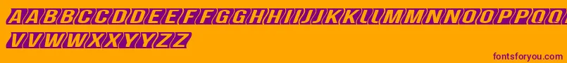 GenghiskhanframedMedobliq Font – Purple Fonts on Orange Background