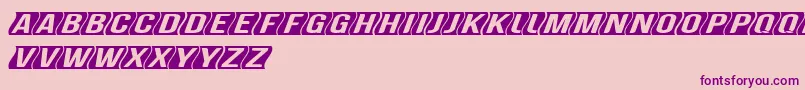 フォントGenghiskhanframedMedobliq – ピンクの背景に紫のフォント