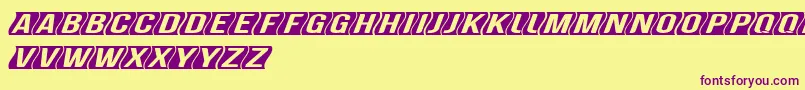 GenghiskhanframedMedobliq Font – Purple Fonts on Yellow Background