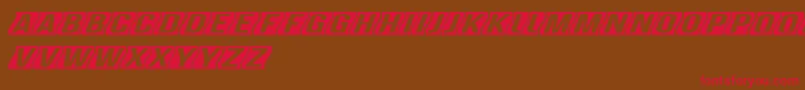 GenghiskhanframedMedobliq Font – Red Fonts on Brown Background