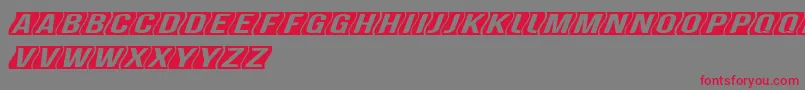 GenghiskhanframedMedobliq Font – Red Fonts on Gray Background