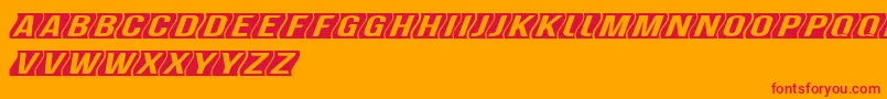 GenghiskhanframedMedobliq Font – Red Fonts on Orange Background