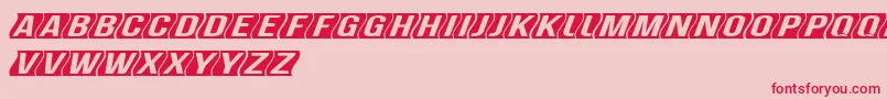 GenghiskhanframedMedobliq Font – Red Fonts on Pink Background