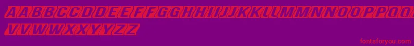 GenghiskhanframedMedobliq Font – Red Fonts on Purple Background