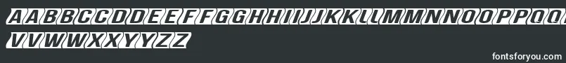 GenghiskhanframedMedobliq-fontti – valkoiset fontit mustalla taustalla