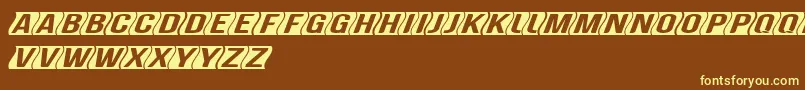 Czcionka GenghiskhanframedMedobliq – żółte czcionki na brązowym tle